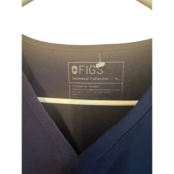 Figs Deep Blue Medical Scrub Top - Picture 6 of 7